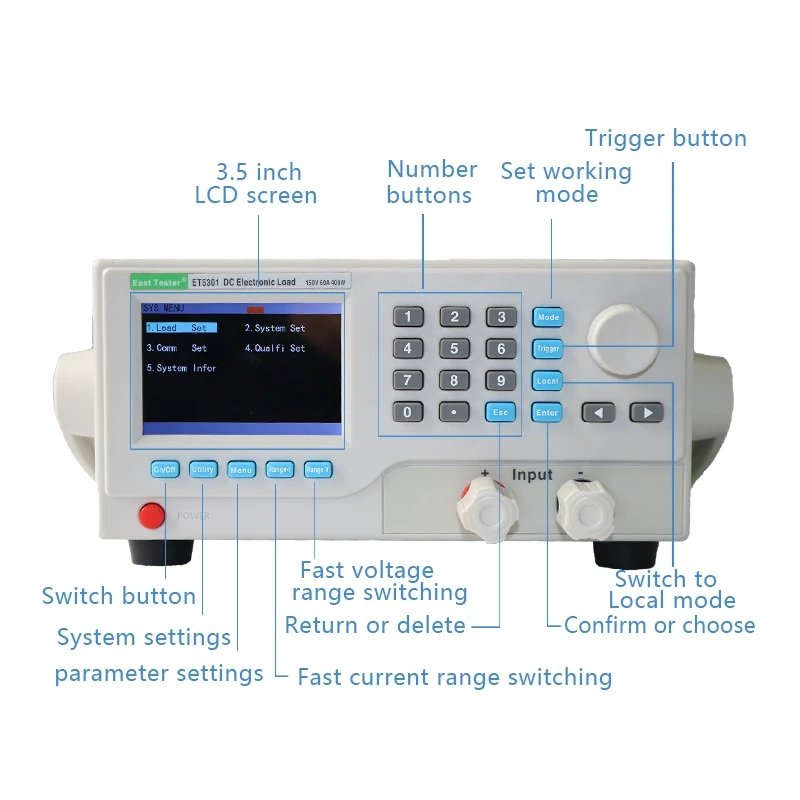 ET5303 400W 500V 30A USB RS232 Electronic DC Load Tester for power supply testing
