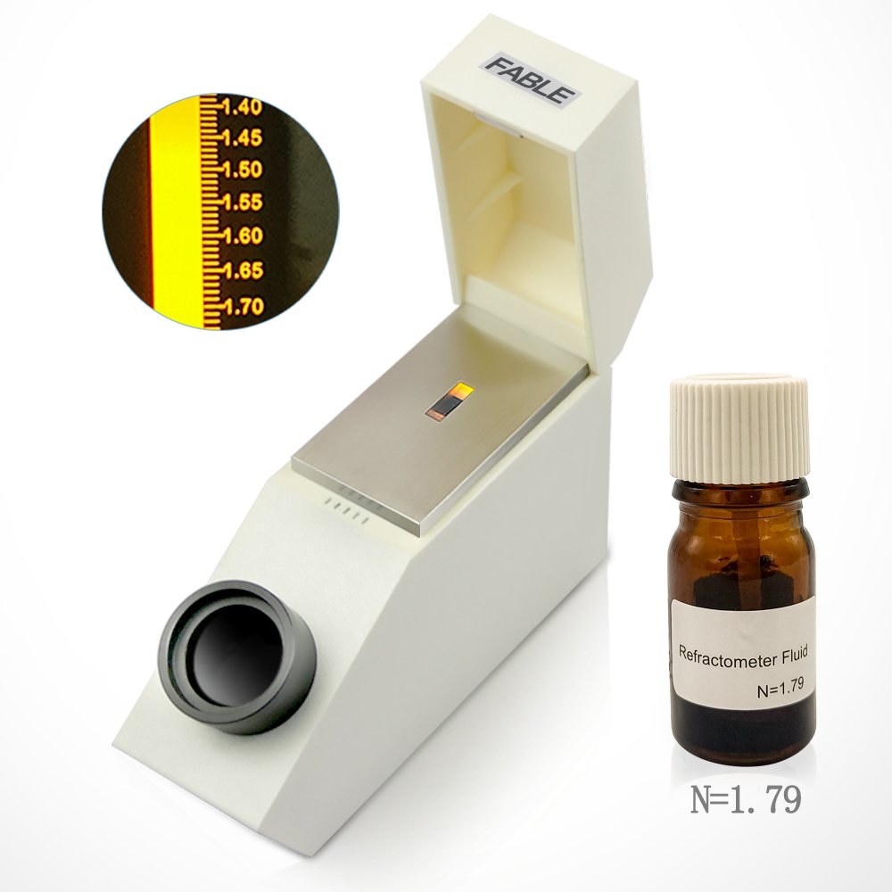 Portable Gemological Gem Refractometer with Testing Rang of 1.35~1.85 Built-in LED illumination