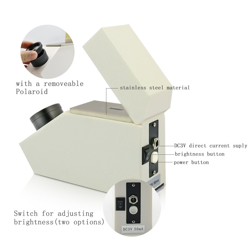Portable Gemological Gem Refractometer with Testing Rang of 1.35~1.85 Built-in LED illumination