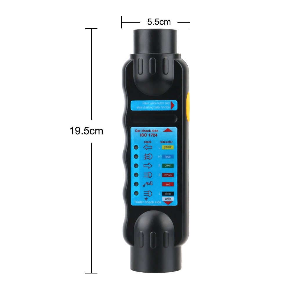7 Pin 12V Trailer Circuit Connection Test Plug Socket Diagnostic Tool Car Towing Light Tester Towing Tow Bar Light Wiring Tester