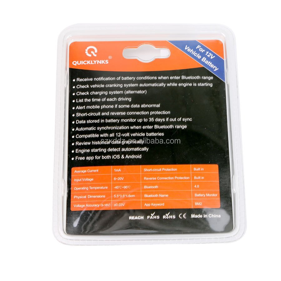 Car 12V Battery Tester BM2 4.0 Battery Monitor Diagnostic Tool Digital Analyzer Real Time Monitoring Accessory