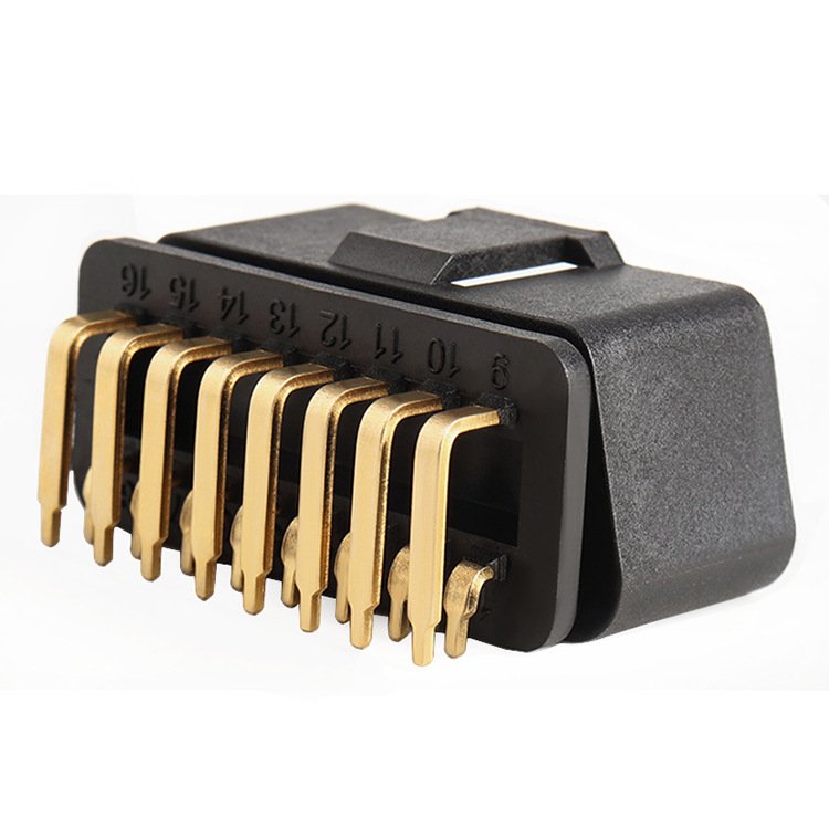 J1962 OBD OBD2 OBDII 16Pin Male Connector Plug with 90 Degree Pins