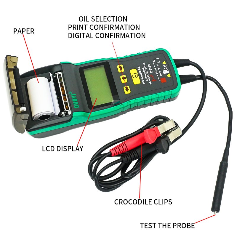 DUOYI DY23D Automotive Brake Fluid Tester Brake Fluid Moisture Content Detection for DOT3/4/5.1 Brake Fluid All-in-One Printer