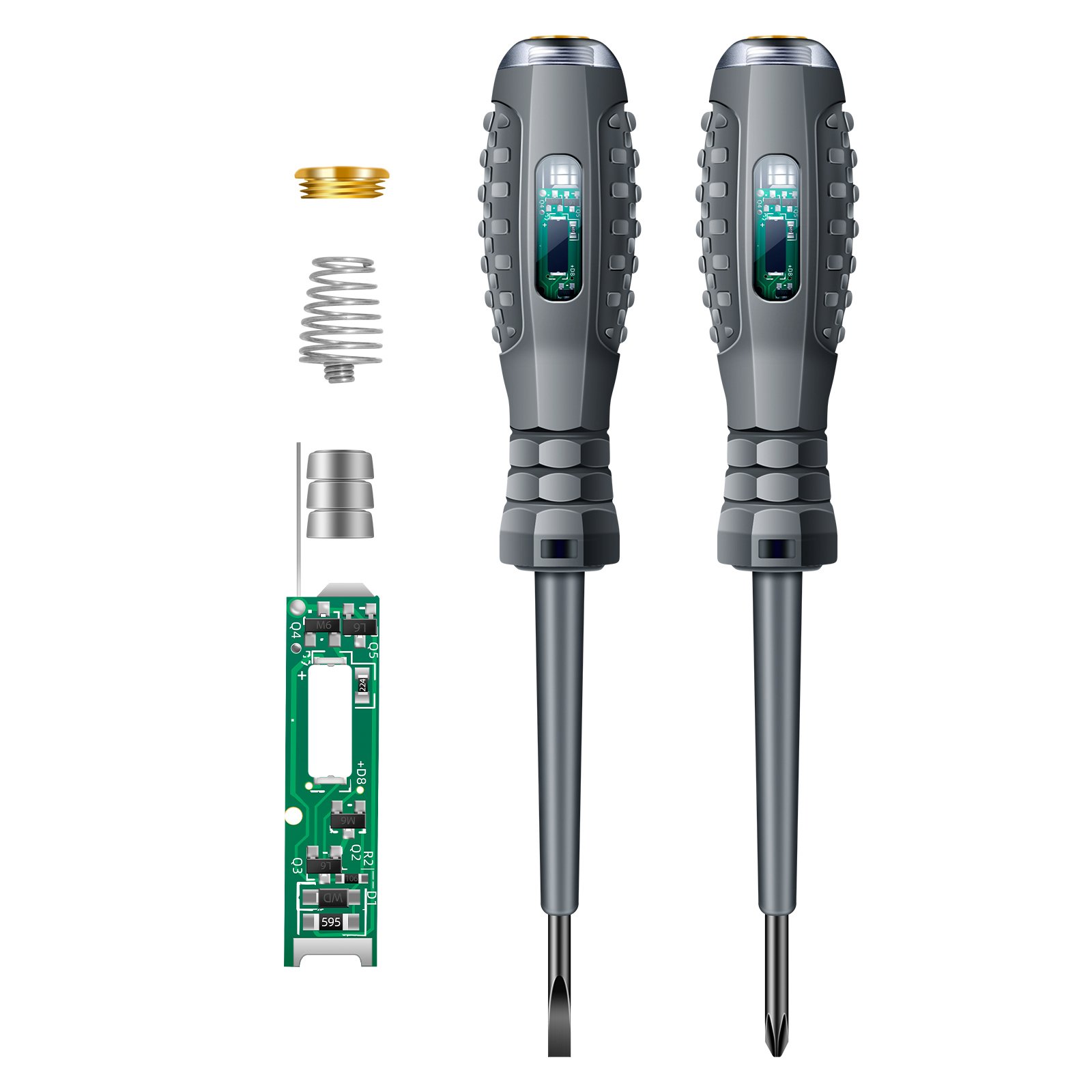 ANENG Multi-functional B05 2Pcs Word/Cross Screwdriver Electric Pen Tester Screwdriver with Indicator Electrician Tools