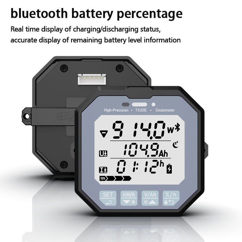 TX20 8-80V100A LCD electrical instruments Bluetooth Battery monitor Charge discharge battery level Capacity Indicator tester