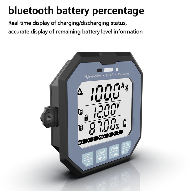 TX20 8-80V100A LCD electrical instruments Bluetooth Battery monitor Charge discharge battery level Capacity Indicator tester