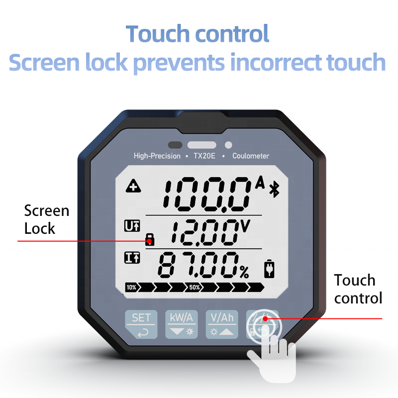 TX20 8-80V100A LCD electrical instruments Bluetooth Battery monitor Charge discharge battery level Capacity Indicator tester