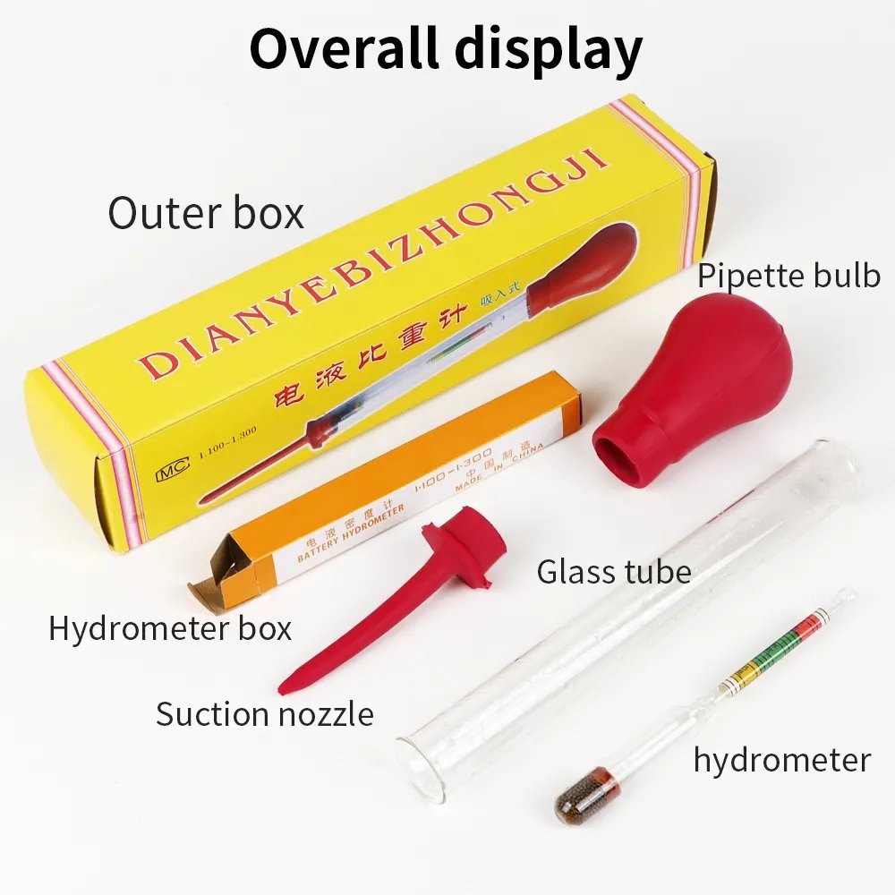 DTH-HY01 Battery Acid Hydrometer Measurement 1.100-1.300 Electrohydraulic Hydrometer Battery Tester Hydrometer