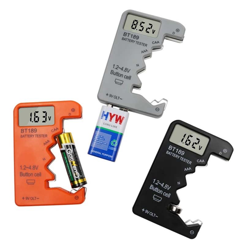 2024 BT189 Digital Battery Tester LCD Display AA/AAA/9V/1.5V Button Cell Battery Capacity Check Detector Diagnostic Tool
