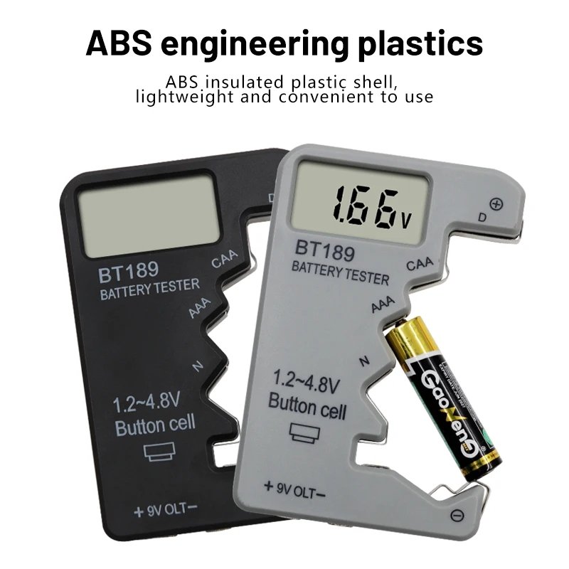 2024 BT189 Digital Battery Tester LCD Display AA/AAA/9V/1.5V Button Cell Battery Capacity Check Detector Diagnostic Tool