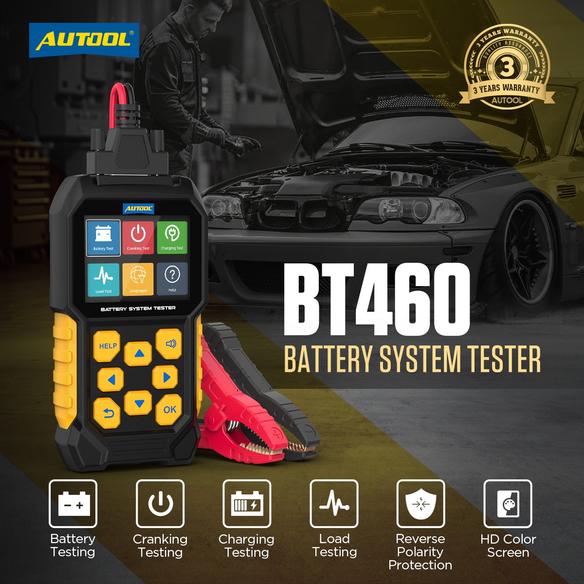 BT460 12v 24v Analyzer Equipment Online Diagnostic Kits Laptop Auto Charging Starting System Battery Test Machine