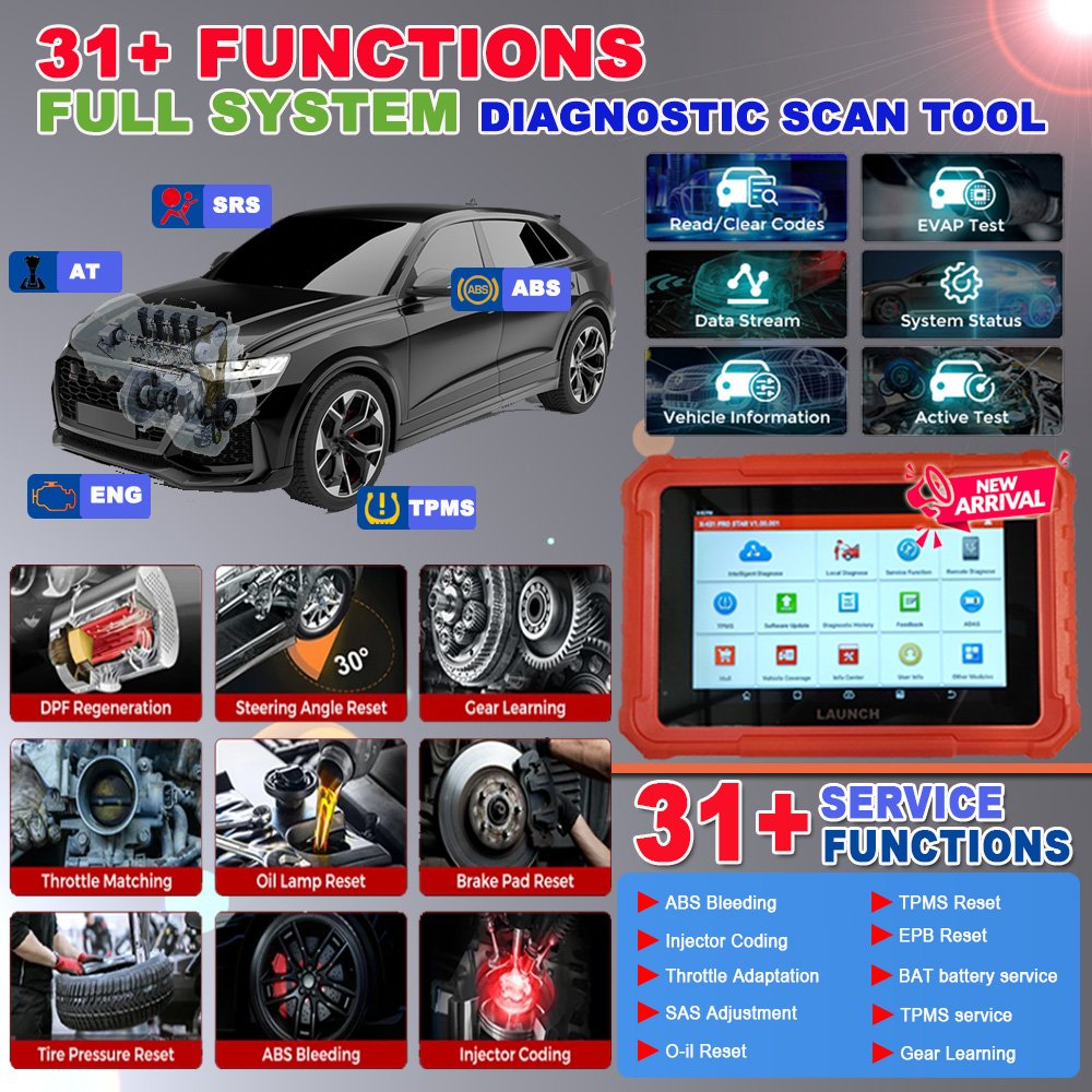 Launch X431 PRO STAR Diagnostic Scanner Battery Tester Analyzer CANFD DoIP 31 Service Functions ECU Coding Diagnostic