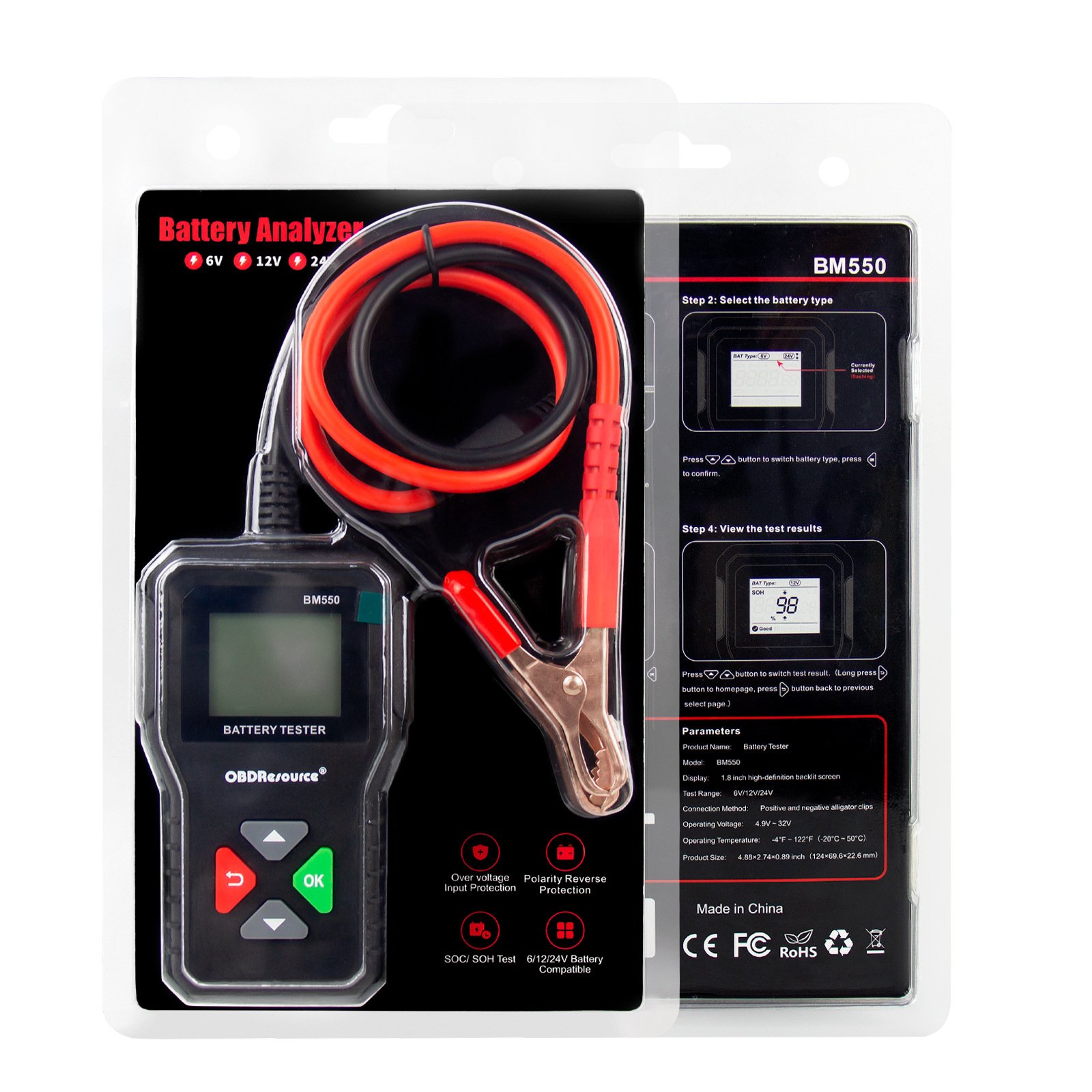 6V 12V 24V Car Battery Tester 100-2000 CCA 2Ah-220Ah System Detect Auto Analyzer Car Battery Tool PK KW208