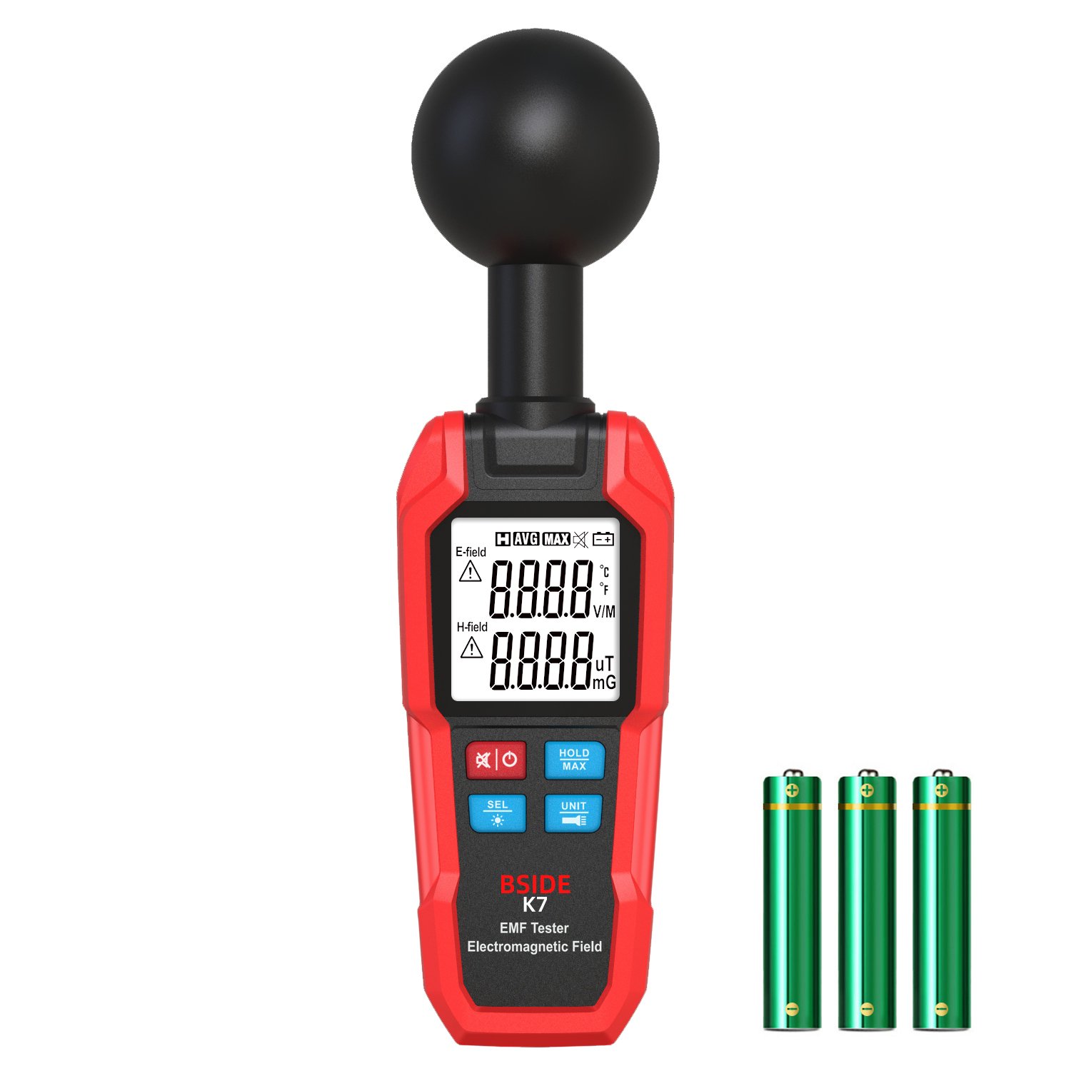 BSIDE K7 Handheld Mini Digital EMF Detector EMF Meter Electromagnetic Field Radiation Detector