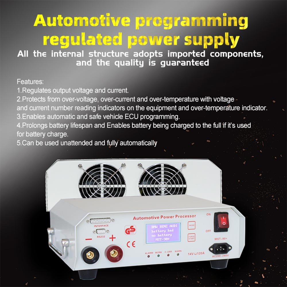 Auto battery charger MST 90+ 14V/120 Auto car ECU programming/coding voltage stabilizer