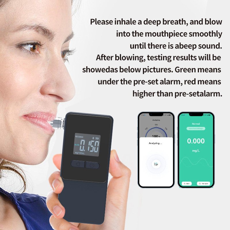 2024 Portable Digital Alcohol Tester Fuel Cell Factory Breathing Alcohol Meter Detector Breathalyser Mobile Breath Tester