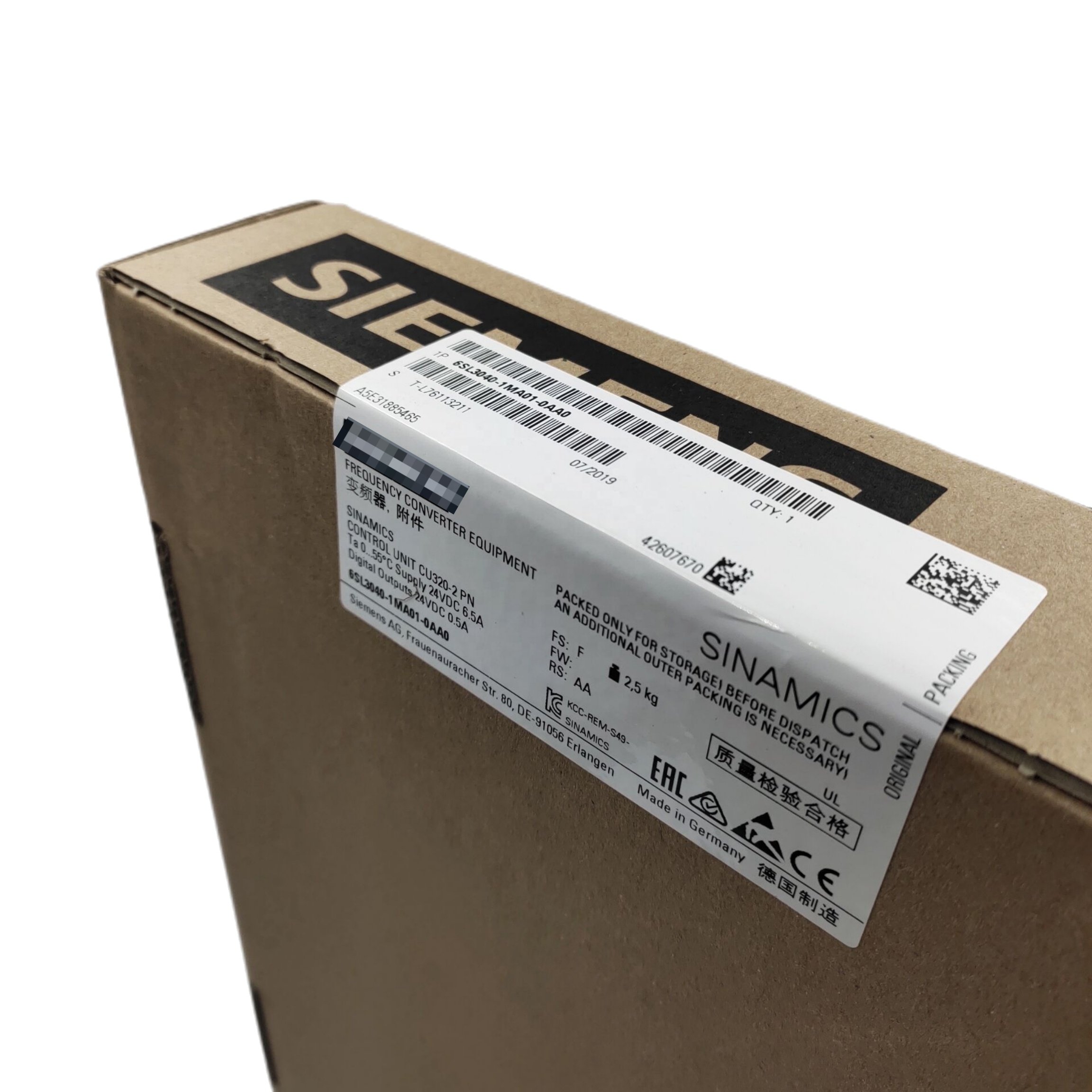 SIEMENS SINAMICS S120 Control Unit CU320-2 PN 6SL3040-1MA01-0AA0 Original PLC PAC & Dedicated Controllers Compact Flash Card