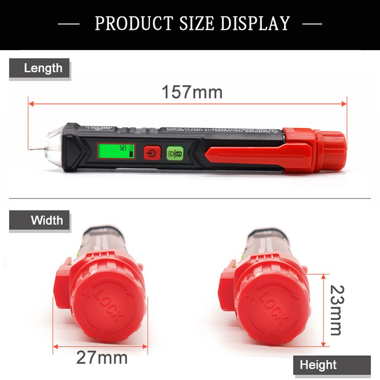HT100 Non-contact Test Pencil Volt Current LCD Screen Electric Detector Voltage/Phase Sequence Tester
