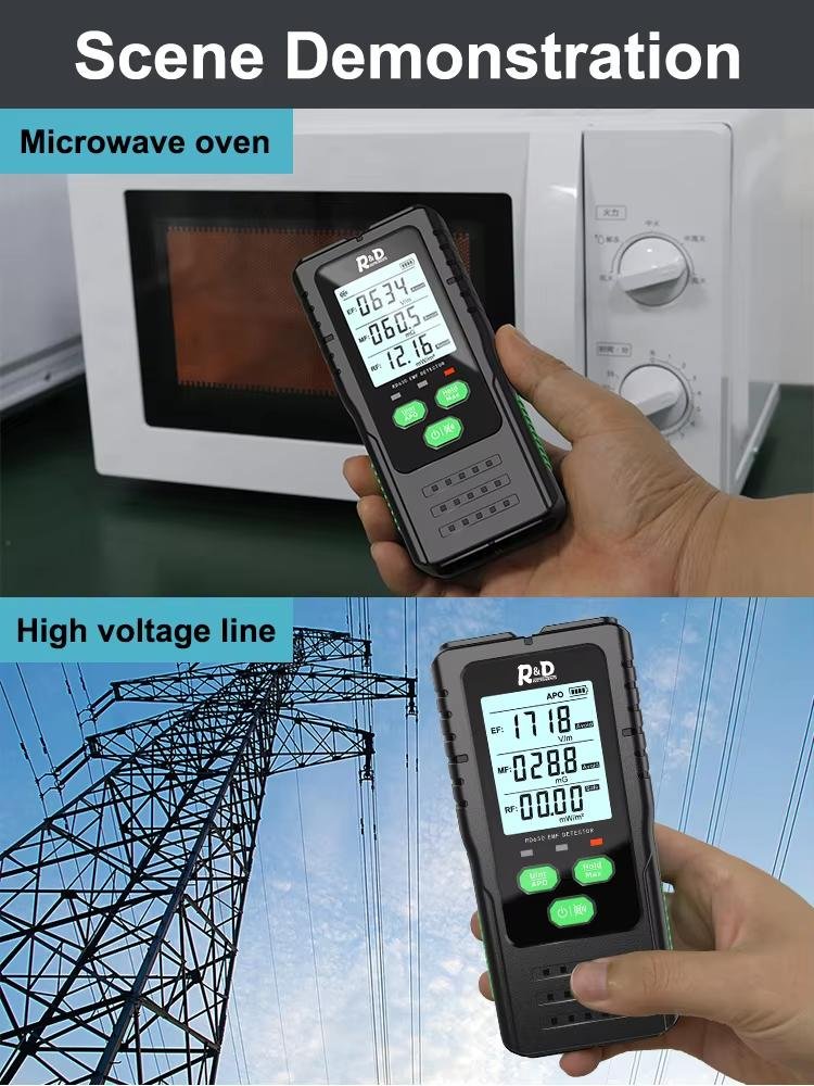 Color Screen EMF Meter Nuclear Radiation Tester Rechargeable RD630 3 in 1 Digital Handheld Geiger Muller Counter