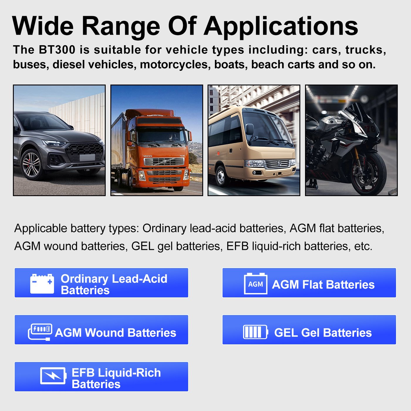JDiag BT300 Car Battery Tester Car Tool USB interface System Detect Auto Battery Analyzer 12V 24V Car Battery Fault Diagnosis