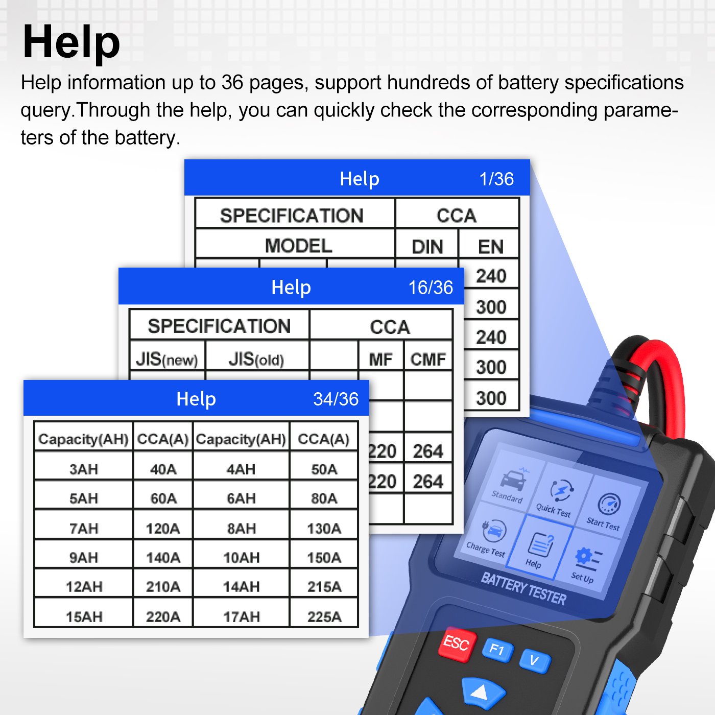 JDiag BT300 Car Battery Tester Car Tool USB interface System Detect Auto Battery Analyzer 12V 24V Car Battery Fault Diagnosis