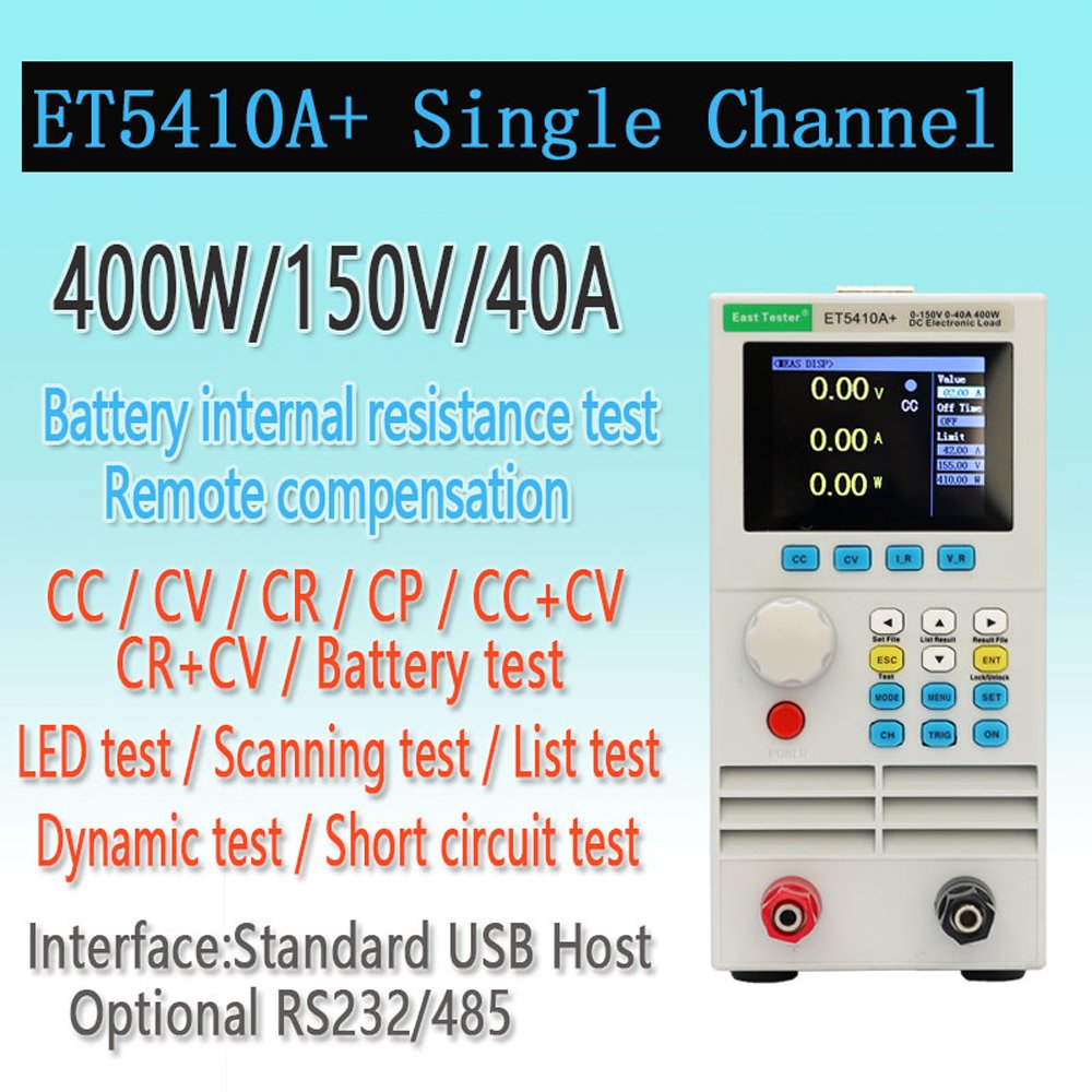 ET54A+ Series Programmable DC electronic load Tester Desktop Power Supply Battery Tester 400W 40A 150V 15A 150V ET5410A+