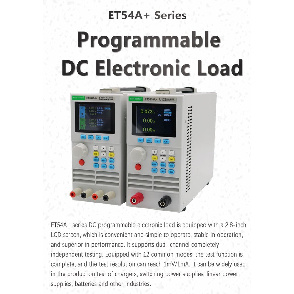 ET54A+ Series Programmable DC electronic load Tester Desktop Power Supply Battery Tester 400W 40A 150V 15A 150V ET5410A+