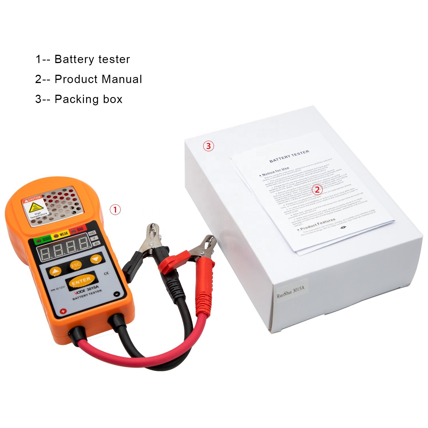 VICTOR 3015A 6V 12V 20A Lead-acid Battery Tester Electric Vehicles UPS Batteries Solar Energy Battery System Analyzer