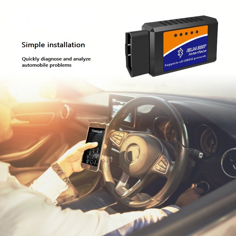 elm327 bt obdii size-B OBD V2.1 BT OBDII with low power consumption chip LDO car diagnostic tool Scanner