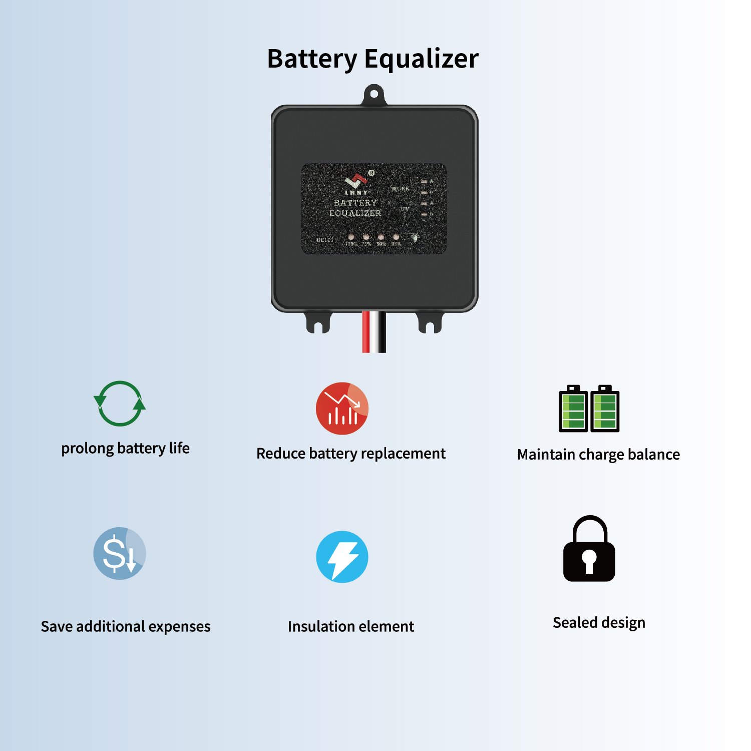 Car battery equalizer to extend the battery life of the electric car battery of the golfcar repair the battery capacity