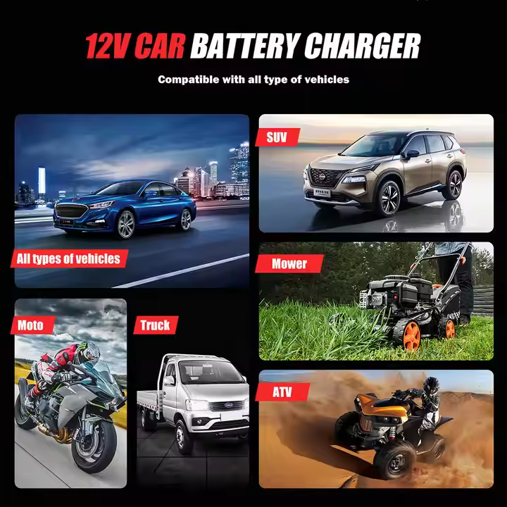 Motorcycle Car Battery Charger Battery Tester Pulse Repair 12 Volt Lead Acid Battery Analyzer Bluetooth OEM 12V USB Type C 4A