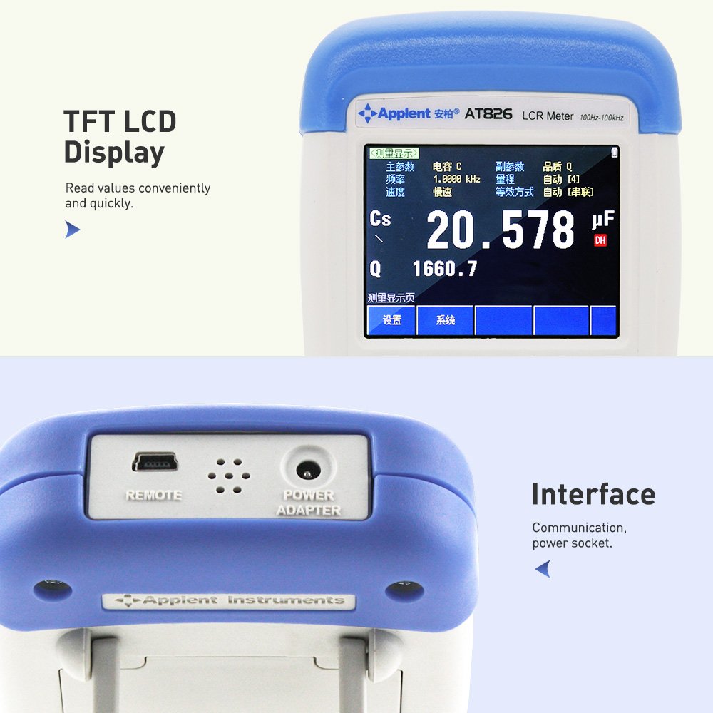 Applent AT826 Precision Handheld LCR Meter ESR Tester