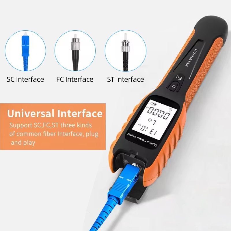 Mini OPM fiber optic Tester Li-battery High-precision 9 wavelengths 5G LED Lighting optical power meter