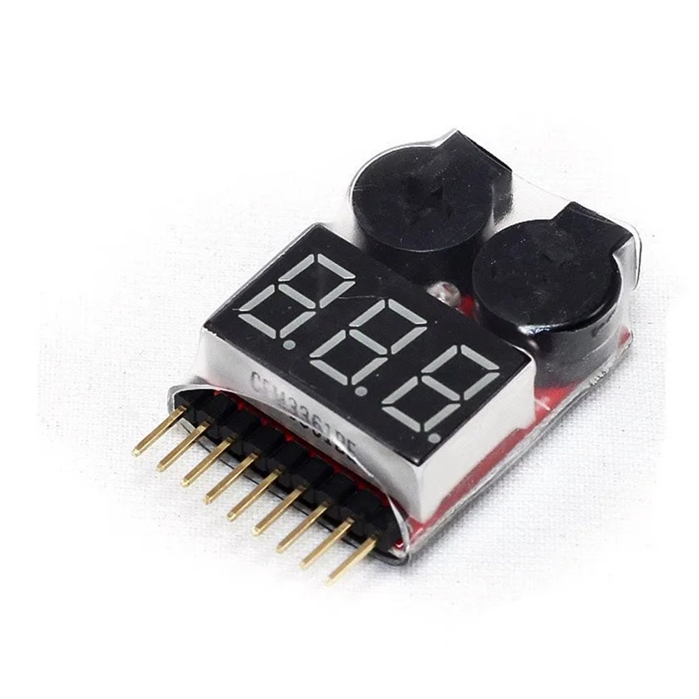 BX100 Lipo Battery Tester RC 1-8S Low Voltage Buzzer Alarm Sound Warning Checker with LED Indicator for Lipo Li-ion Battery
