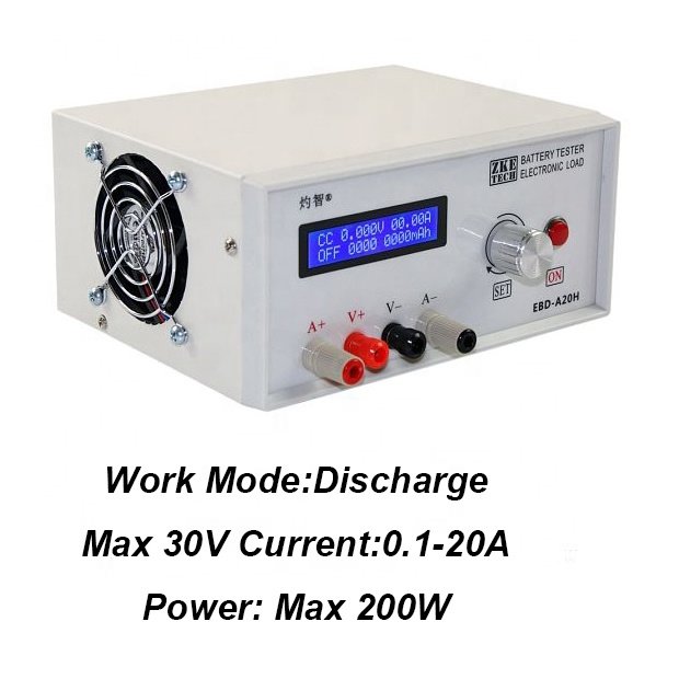 EBD-A20H Li-ion LiFePO4 li-po battery cell capacity tester with12V 18V 24V 30V 20A big discharge current