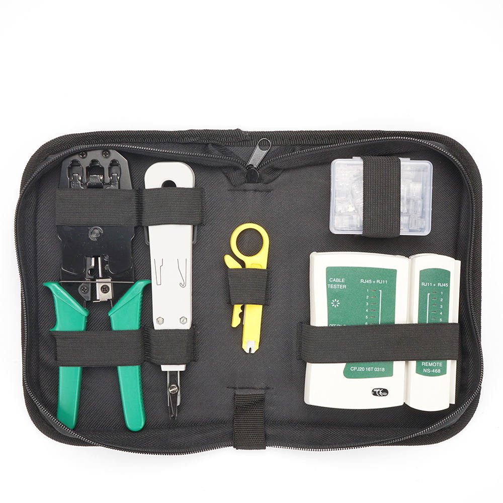 Professional networking tool kit ( Cable Tester Crimping Tool RJ45/RJ11/RJ12& type of Coaxial Stripping tools )