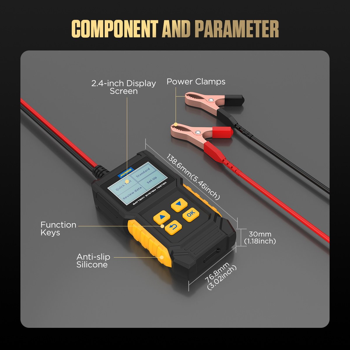 Autool BT360 12V Car Battery Tester Digital Analyzer Cca Voltmeter Auto Generator Voltage Charging Bad Cell Test Vehicle