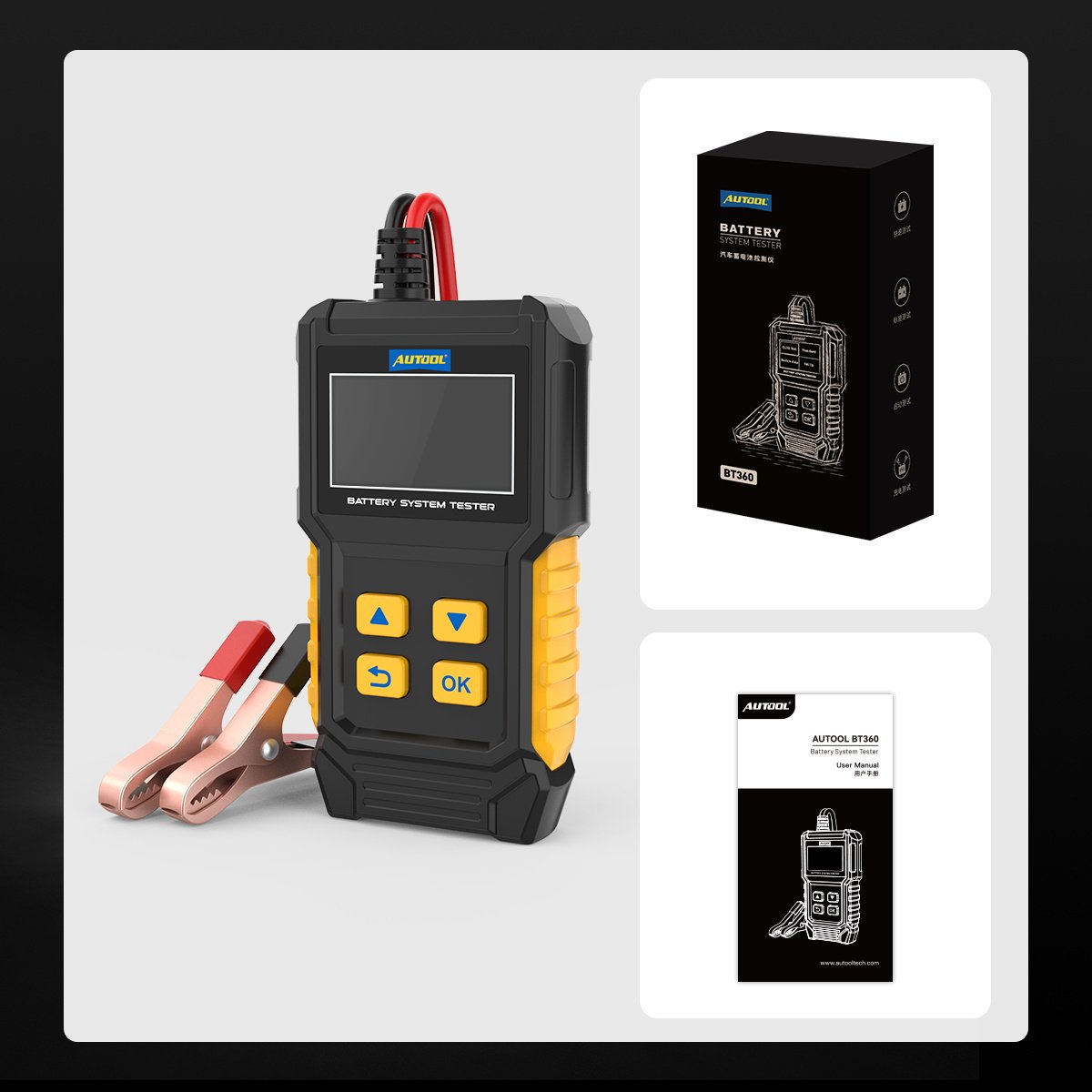 Autool BT360 12V Car Battery Tester Digital Analyzer Cca Voltmeter Auto Generator Voltage Charging Bad Cell Test Vehicle