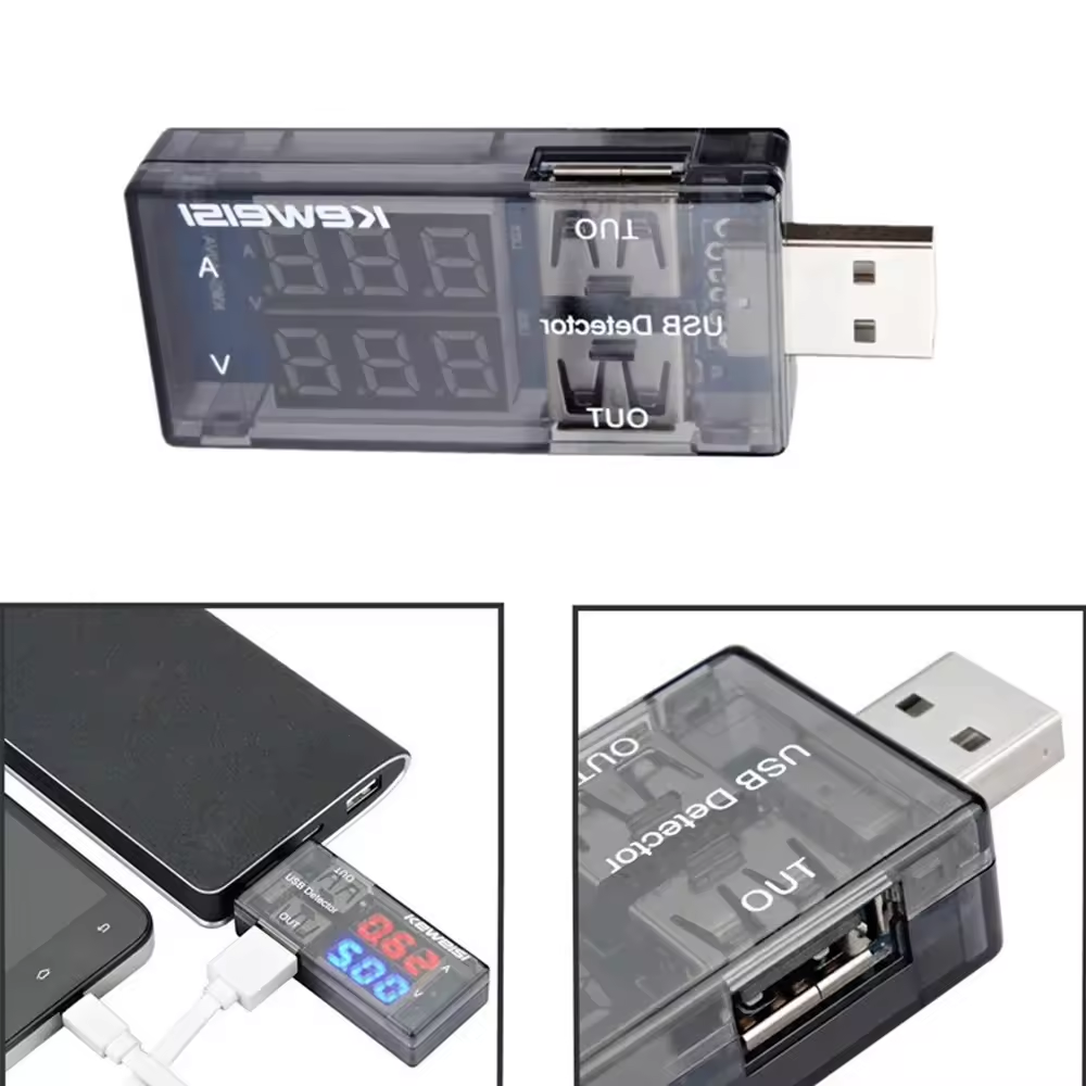 Keweisi USB Current And Voltage Tester Usb Voltage And Current Meter USB Charger Doctors Mobile Battery Tester Power Detector