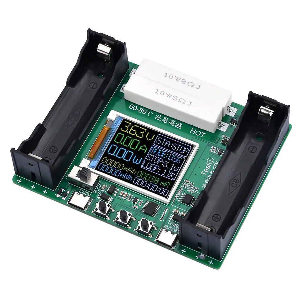 18650 Lithium Battery Capacity Tester Module MAh MWh Digital Battery Power Detector Module 18650 Battery Tester Type-C