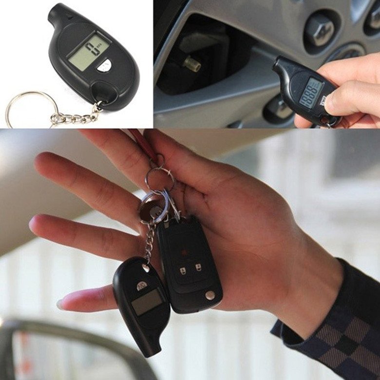 Digital Tire Tyre Air Pressure Gauge Tester Tool Mini LCD Display Key Chain Inspection Tool Car Repair Tool Auto Part