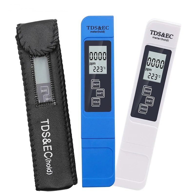 Digital Water Quality Tester TDS EC Water Test Pen Range 0-9990 Multifunctional Water Purity Temperature Meter TEMP PPM Tester
