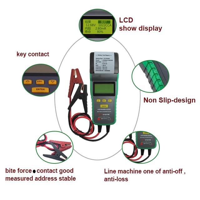 Hot Selling DY2015B 12V Automotive Car Battery Tester With Printer