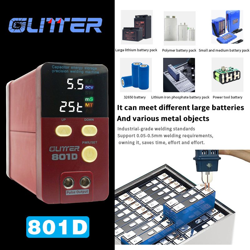 SUNKKO 801D 12KW Powerful Energy Storage Pulse Portable Mini Spot Welder 0.3mm With 70B spot welding pen