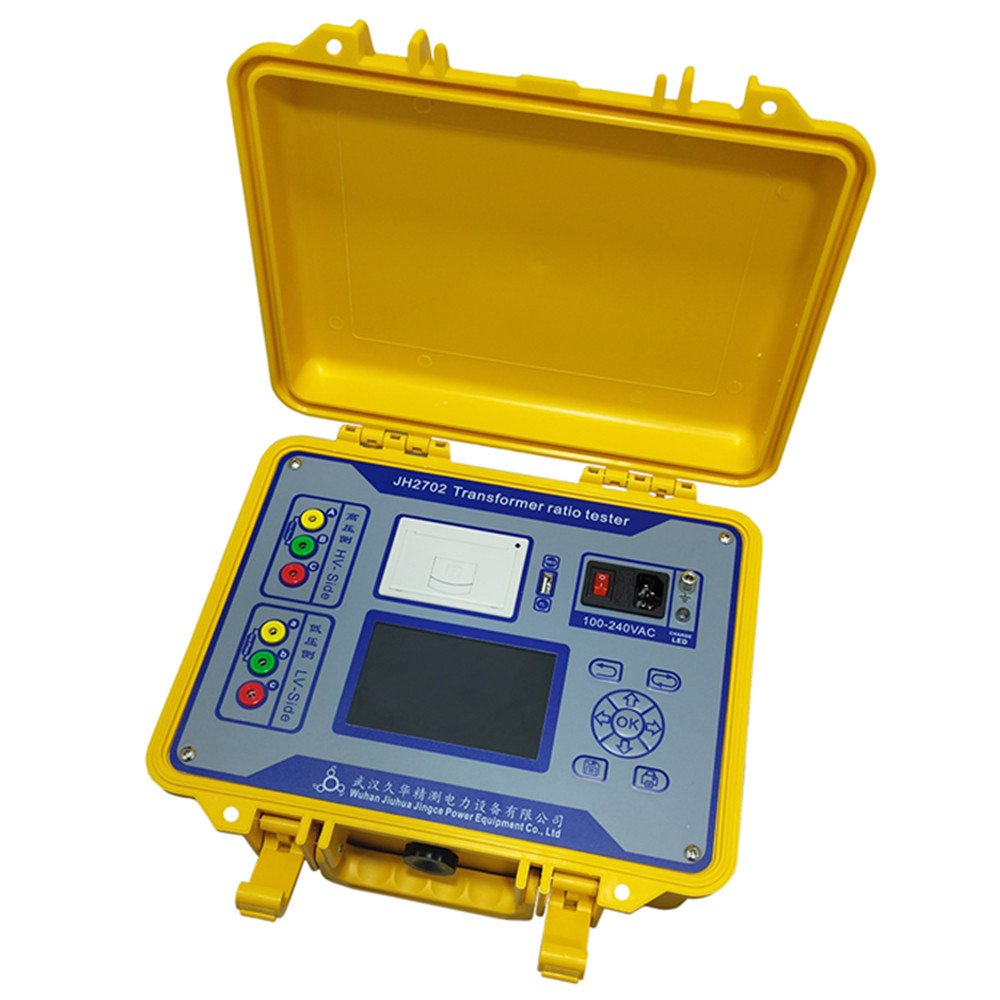 JH2702 Three Phase Voltage Transformer Ratio Tester Built-in Battery Periodic Turns Ratio Group Meter TTR English/Spanish