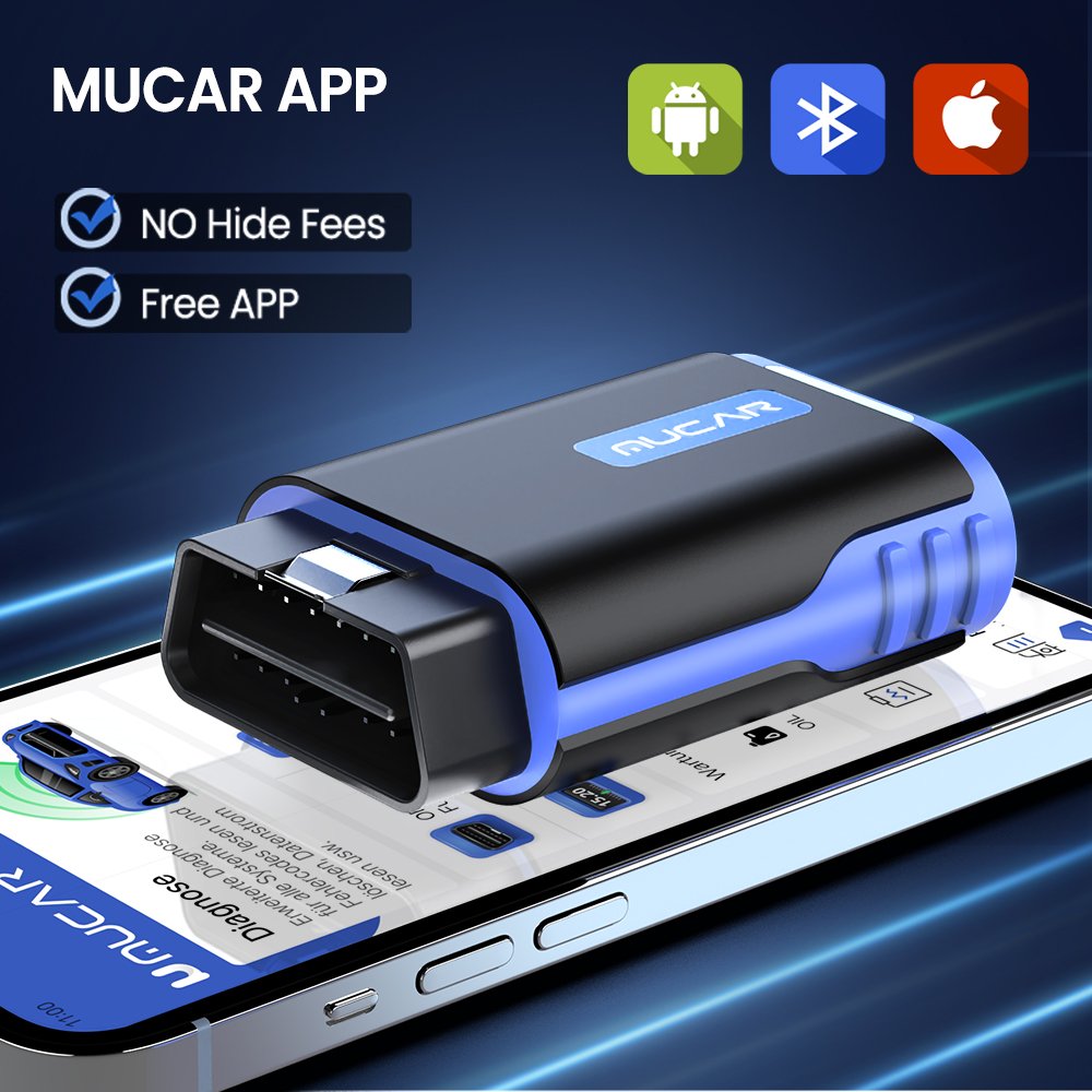 MUCAR DriverScan OBD2 Scanner Bluetooth, OE Level All System Diagnostic Scan Tool Bi-directional Active Test 15 Service Function