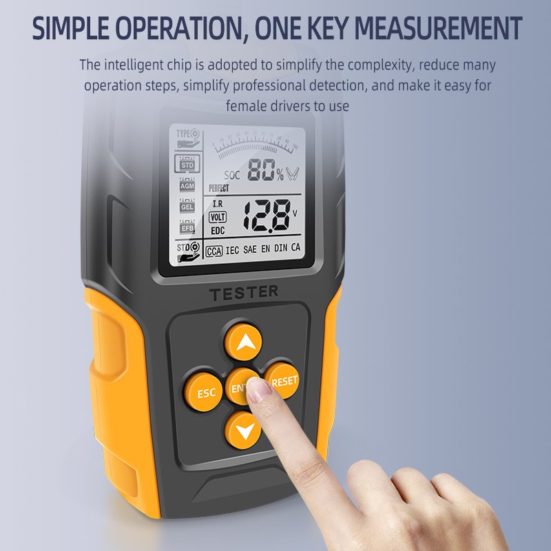2023 new E-Fast TK100 12V 24V lead acid battery tester analyzer digital AGM GEL battery tester for cars motorcycles trucks