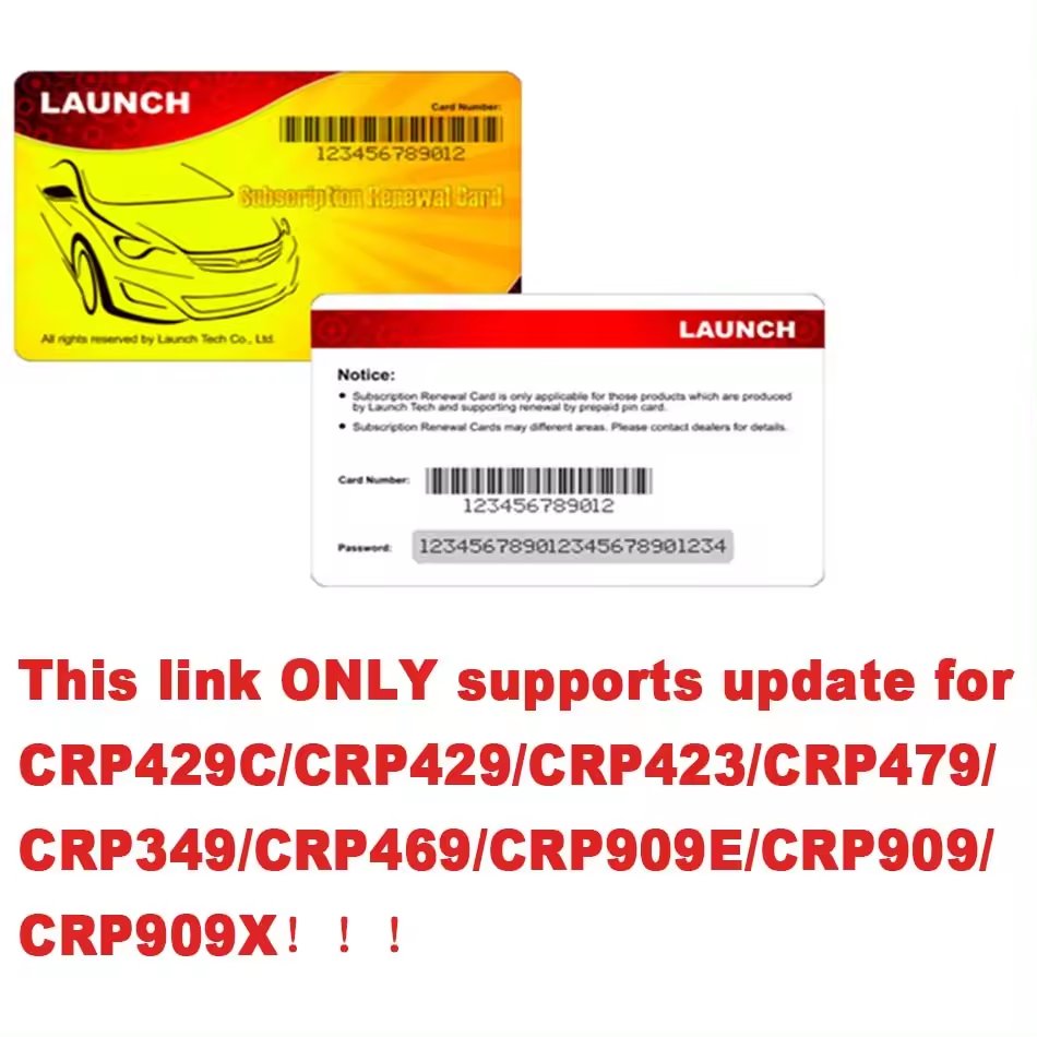 LAUNCH 1 Year Renewal card software update card support CRP429C/CRP423/CRP909E/CRP909/CRP909X