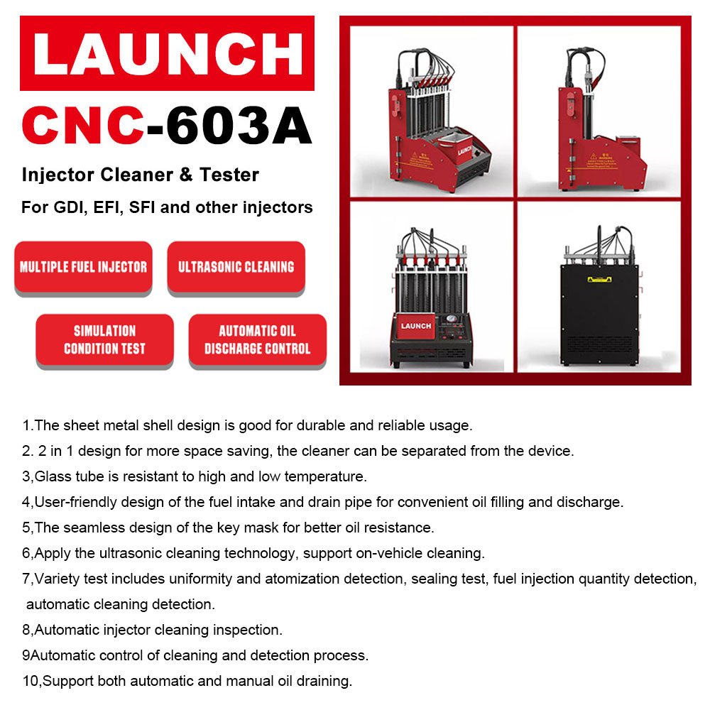 diesel injector tester machine Brand New LAUNCH New Arrival Automatically CNC-603A Injector Cleaner Tester machine