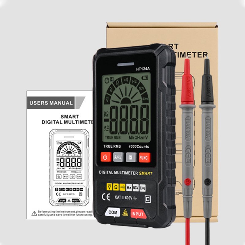 Large Screen LCD Backlight Display Digital Professional Multimeter Portable AC/DC Voltage Testers Handheld Smart Multimeter